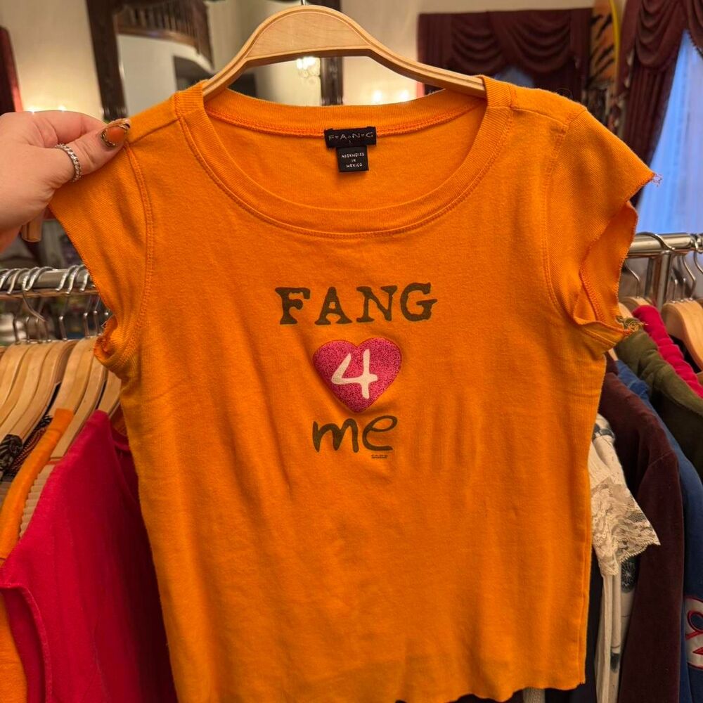 Bebe Women's Orange and Yellow T-shirt